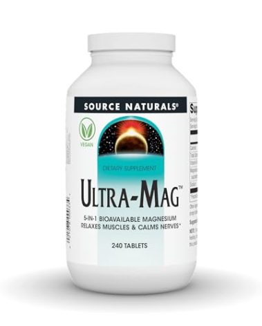 Source Naturals Ultra-Mag High-Efficiency Magnesium Complex - Maintains Muscle & Nerve Function - 240 Tablets