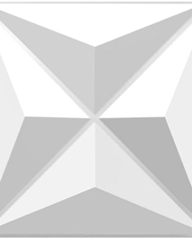 TroyStudio Acoustic Sound Diffuser Panels, 12 X 12 X 1 inches 8 Pcs PVC Plastic Wall Panel, Recording Studio Acoustical Treatments Diffusion Panel, 3D Art Decorative Ceiling Tiles (Triangle, White)