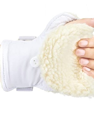 Hercicy 2 Pcs Palm Protector for Both Hands Finger Contractures Cushion with Elastic Band Handed Palm Guard Comfortable Palm Pad with Sherpa Lining for Elderly Care Prevent Hand Contracture