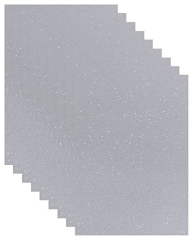 Bleidruck 25 Sheets 3D Sandy Glitter Clear Vinyl Sticker Paper Self Adhesive Waterproof Glitter Overlay Film A4 (11.7 x 8.3 Inch) Holographic Overlay