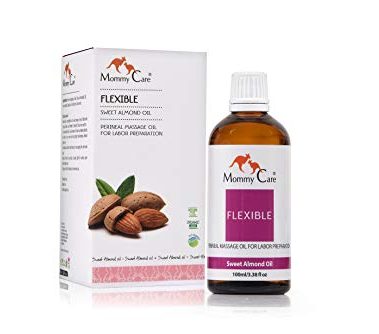 Mommy Care Perineal Massage Oil Labor Preparation, Flexible Perineal Massage Oil, Sweet Almond Oil for Pregnancy and Postpartum Recovery 100ml/3.38 fl.oz Organic All Natural