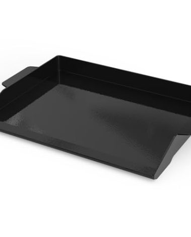 Onlyfire Universal Enamelled Cast Iron Cooking Griddle, Nonstick Coating Griddle Flat Top Grill Plate with extra high sidewalls for All Gas Grills and 4 Burner Range Oven, 23" x 16"