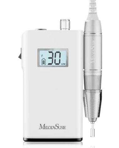 MelodySusie Entry-Level Clip-On Cordless Nail Drill, SC320H 30000RPM Popular Classic E-File with LCD Display for Manicure Shaping & Gel Removal, Perfect for Training, Nail Art Practice & Home Use