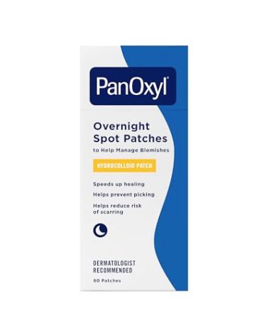 PanOxyl PM Overnight Spot Patches, Advanced Hydrocolloid Healing Technology, Fragrance Free, 80 Count