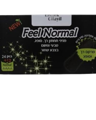 Feel Normal Disposable Black Panty Liners for Women 36 pcs with Protective Layer for Extra Protection Against Leaks