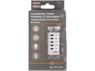 Woods 59007WD In-Wall 30-Minute Decora Digital Countdown Timer
