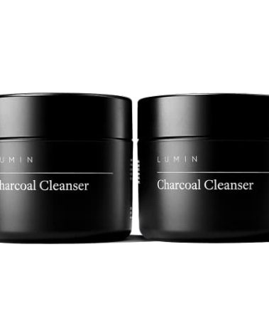 Lumin Charcoal Face Wash for Men, Daily Detox Cleanser, Hydrating Facial Wash w Activated Charcoal, Exfoliates & Unclogs Pores, Oil Control, Refreshing Skincare for Normal & Sensitive Skin, 2 Pack