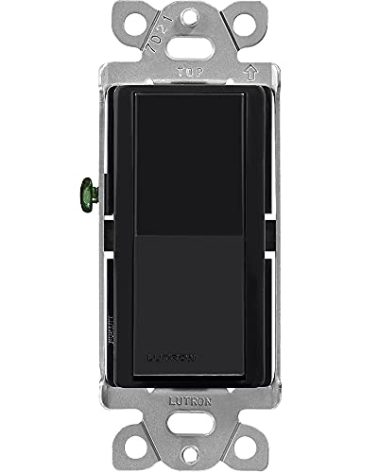 Lutron Claro On/Off Switch, 15-Amp, Single-Pole, CA-1PS-BL, Black
