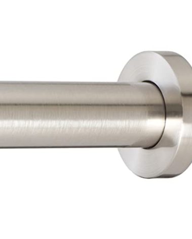 Ivilon Shower Tension Curtain Rod - Adjustable Spring Tension Rod for Shower Curtains, Bathroom, or Windows, Easy to Install, No Drilling Required, Rustproof, Adjustable 24 to 36 Inch Brushed Nickel