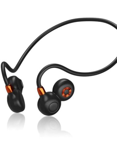 Ortizan Open Ear Headphones, Bluetooth 5.3 Wireless Air Conduction Headphones Sport Earbuds, Premium Sound, IPX6 Waterproof, Clear Call, 19g Lightweight Earphones for Running Cycling Workouts (Black)