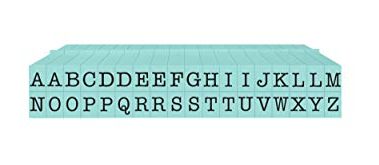 Contact USA Small 36-Piece American Typewriter Pegz Connectable Uppercase Alphabet Stamp Set, Pool Blue