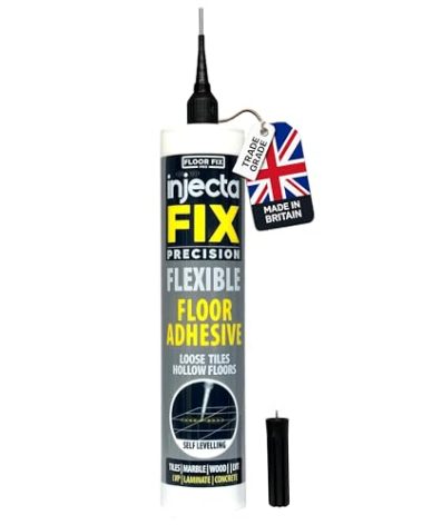 Injectafix Precision 300ml from Floor-Fix Pro - Fix Loose Tiles - for Loose & Hollow Tiles, Wood, LVT & Laminate - Includes 1.9mm Syringe Tip - Adjustable to 6mm + Anti-Clog Performance (1)