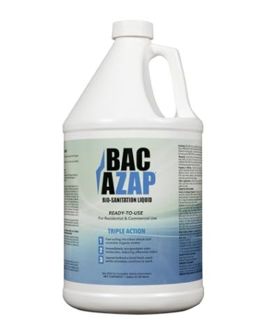 Nisus Bac-Azap Odor Eliminator, Ready-to-Use Bio-Sanitization Liquid, Neutralizes Organic Waste Odors, Safe for Plumbing, 1 Gallon