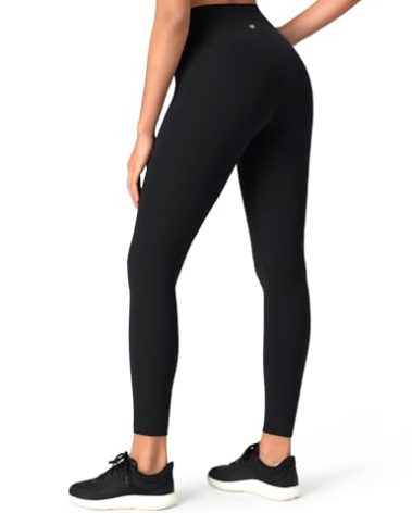HeyNuts Workout Pro Athletic High Waisted Yoga Leggings for Women, Buttery Soft Workout Pants Compression 7/8 Leggings with Inner Pockets Black_25'' L(12)