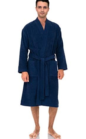 TowelSelections Mens Robe Cotton Terry Cloth Bathrobe Soft Towel Bath Robe for Men Large-X-Large Patriot Blue