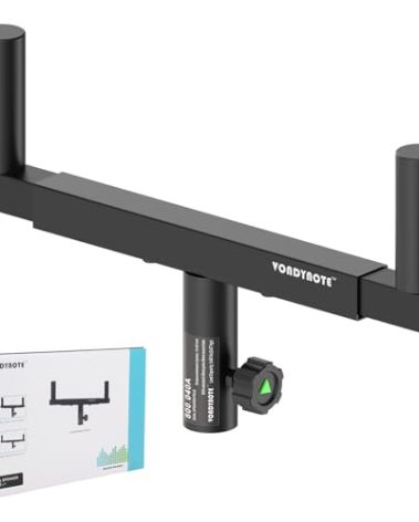 Vondynote Dual Speaker Mount Bar Mounting Fork Bracket Speaker Pole Width Adjustable, Single