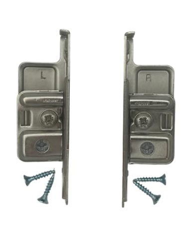 Blum Metabox Drawer Front Fixing Bracket, Nickel, Right and Left, Screw-On, 1 Pair, ZSF.1700 R+L