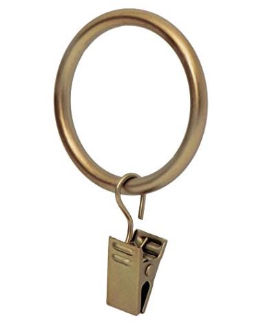 Ivilon Drapery Curtain Clip Rings - Clips Ring for Panels 1.7", Set of 14 Warm Gold