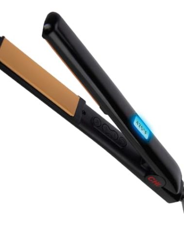 CHI Original Digital Ceramic Hairstyling Iron, Hair Straightener Delivers Shiny, Smooth Results, Even Heat for Less Damage, 1" Iron, Piano Black