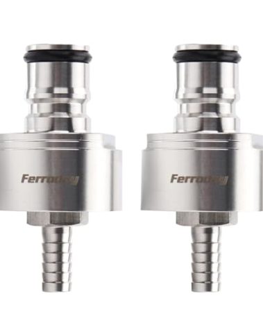 FERRODAY Stainless Steel Carbonation Cap Forced Carbonation PET Bottle Filling 5/16 Barb CO2 Coupling to Carbonate Soda Beer Stainless Steel PET Bottle Carbonation Cap + O-ring + Gasket