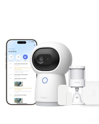 Aqara Camera Protect Kit Y100-4 Piece Wireless Home Security System with 2K Camera Hub G3, 3 Smart Sensors, HomeGuardian, Local Automation & 24/7 Alerts, Supports HomeKit, Google Home, Alexa