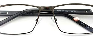 V.W.E. Men Premium Rectangle Metal with Plastic Temple Extra Large Reader - 152mm Wide Frame Reading Glasses (Gunmetal, 1.25)