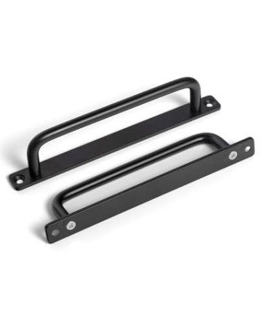 Yanxia Set of 12, 5" Ceter to Center Sleek Matte Black Cabinet Pulls - Modern Minimalist Handles - Kitchen Pulls for Drawers - 5/16 Inches Diameter Back Plate