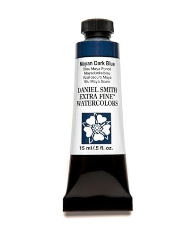 Daniel Smith Extra Fine Watercolor Paint, 15ml Tube, Mayan Dark Blue, 284600213, 0.5 Fl Oz (Pack of 1)