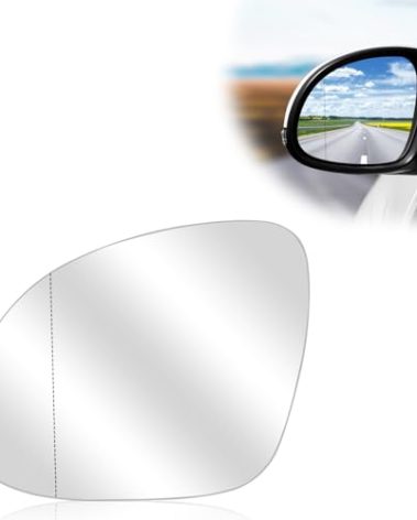 Driver Left Side Heated Mirror Glass Replacement for VW 2009-2017 TIGUAN Convex Side Mirror Glass With Rear Holder