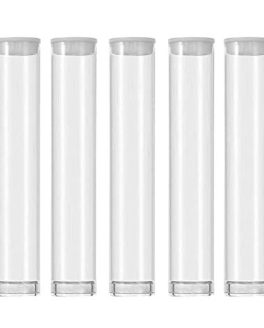 SKMZ Plastic Clear PVC Tube Transparent Storage 0.5ML 1ML Empty Cartridges Tube Packaging with Caps 13x82mm - Bead Craft Supply Storage (100PACK)