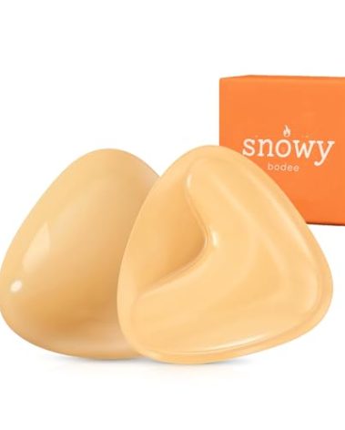 Sticky Bra Inserts for Women Reusable Stick Bra Double Sided Strapless Bras Waterproof Adhesive Bra Pads Push Up for C Cup Biege