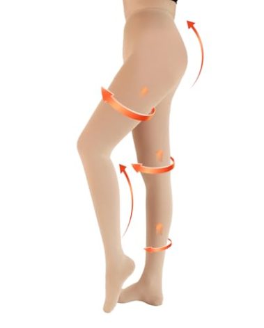 Medical Compression Tights for Women, 20-30 mmHg Closed Toe Compression Pantyhose Support Graduated Compression Stockings Leggings Tights for Varicose Veins Edema