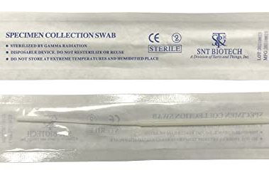 Saris and Things 100 Pack Sterile Nasopharyngeal Swab, Nasal Swabs for Sampling Flocked Swab, 80 mm Break Point, Nylon Flocking Tip