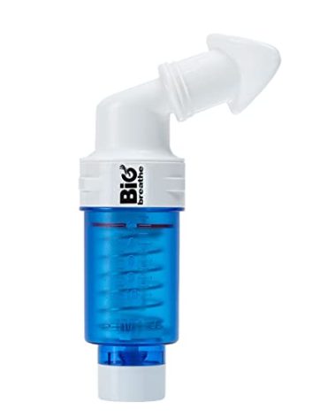 Bigbreathe IMT Middle(Blue) | Inspiratory Muscle Trainer for Amateur Players and Singers, Breathing Exercise Device, Compact and Easy to Clean