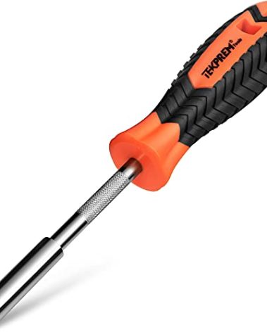 TEKPREM 1/4 Inch Magnetic Bit Driver, Screwdriver Handle for Holding Bits and Screws with Non-slip Material and Strong Magnet Tip, 190mm