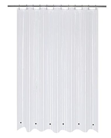 Mrs Awesome Extra Long Shower Curtain Liner with 6 Magnets 72 x 84 inch, Clear PEVA 8G Heavy Duty Thick Plastic Shower Curtain, Waterproof, 72x84