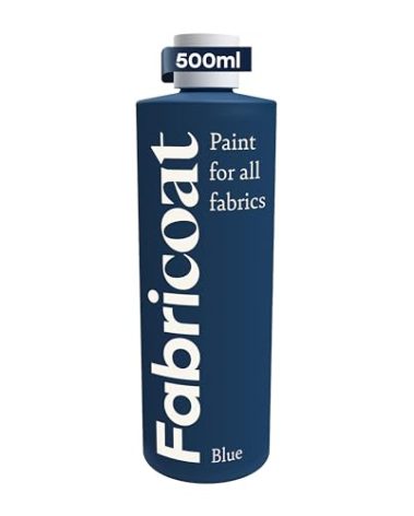 Fabricoat - Fabric Paint for Furniture - 17oz / 500ml Blue - Restore or Change the Color of Couches, Chairs, Upholstery, Soft Furnishings, Car Interiors, Clothing, & Footwear
