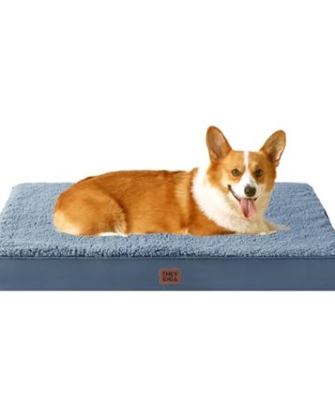 EHEYCIGA Orthopedic Medium Dog Beds for Small Dogs with Removable Washable Cover for Crate, Spa Blue, 30x20