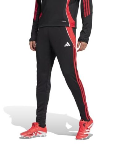 adidas Mens Tiro 24 Training Soccer Pants, Black/Pure Ruby, Large
