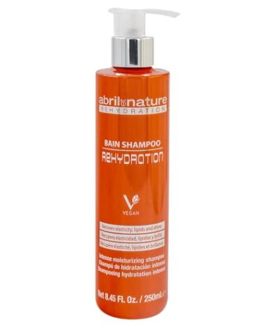 abril et nature - Rehydration - Maximum Hydration Shampoo for Dry Hair - Restores Natural Lipids - Returns Flexibility and Healthy Appearance - Professional Hairdressing Treatment - 250 ml