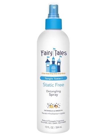 Fairy Tales Tangle Tamer Static Free Detangling Spray - Detangler Spray for Kids - Paraben Free, Sulfate Free, Gluten Free, Nut Free - 12 oz