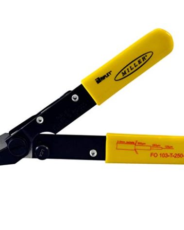 Miller FO 103-T-250-J Series Three-Hole Fiber Optic Stripper for Working Technicians, Electricians, Installers, V-Shaped Opening, Safe Cable-Splicing Tool, Easily Portable Wire Stripper, 2.5 Ounces