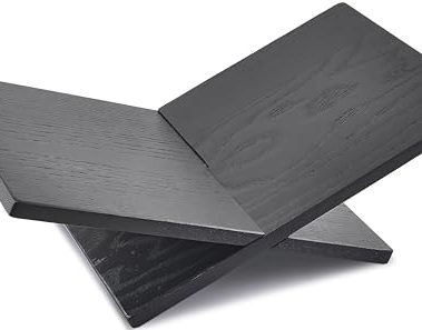 Honygebia Solid Wood Book Stands - Cross Frame Black Oak Wooden Book Holder, Open Bookstand for Display and Reading, Suitable for Art, Bible, Cookbook, Easel, Magazine, Textbooks