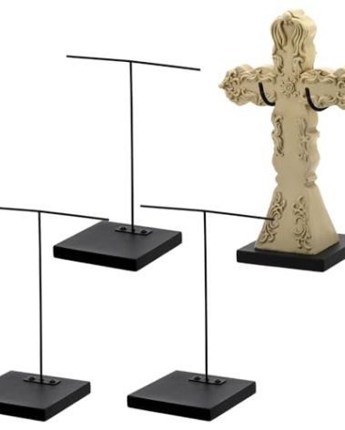 RattanView 2 Pcs Mask Artifact Display Stand Adjustable African Tribal Mask Puppet Wand Display Stand for African Figurines Ushabtis Masks Pre Columbian Egyptian Roman Greek Statues (4''x4''x8'')