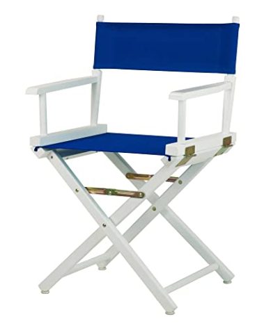 Casual Home 18" Director's Chair White Frame with Royal Blue Canvas