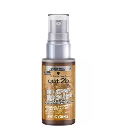 got2b GLOW'RIOUS Metallic Shimmer Hair Glitter & Body Glitter Duel Spray 1.69oz (Gold)