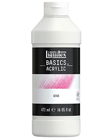 Liquitex BASICS Gesso Surface Prep Medium, 473ml (16-oz) Bottle, White