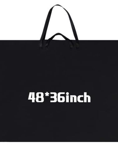 Abbylike 48 x 36 Inch Art Portfolio Bag Large Size Art Supply Bag with Nylon Shoulder Waterproof Poster Board Painting Drawing Sketch Storage Carrying Case for Christmas Artwork Gift(Black,1 Pcs)
