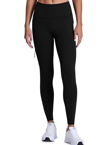 Avalanche Full Length Hiking Legging for Women, Ultra Soft Squat Proof Outdoor Workout Leggings with Cargo, Zipper Pockets B Black
