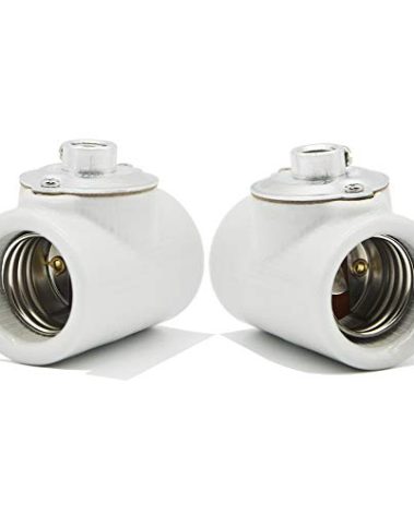 Dual Bulb Socket, Medium Base E26 Double Light Fixture Socket,Screw Fixing Porcelain E26 Twin Light Socket with Bushing